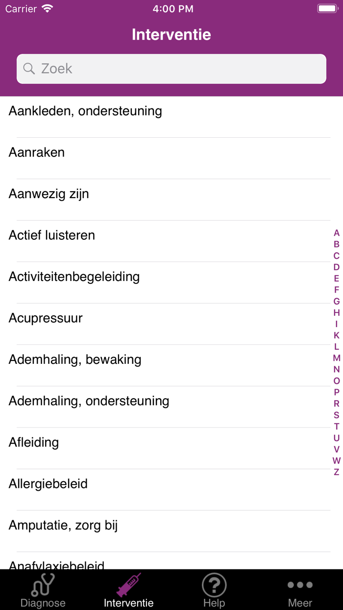 Verpleegk. interventies NIC