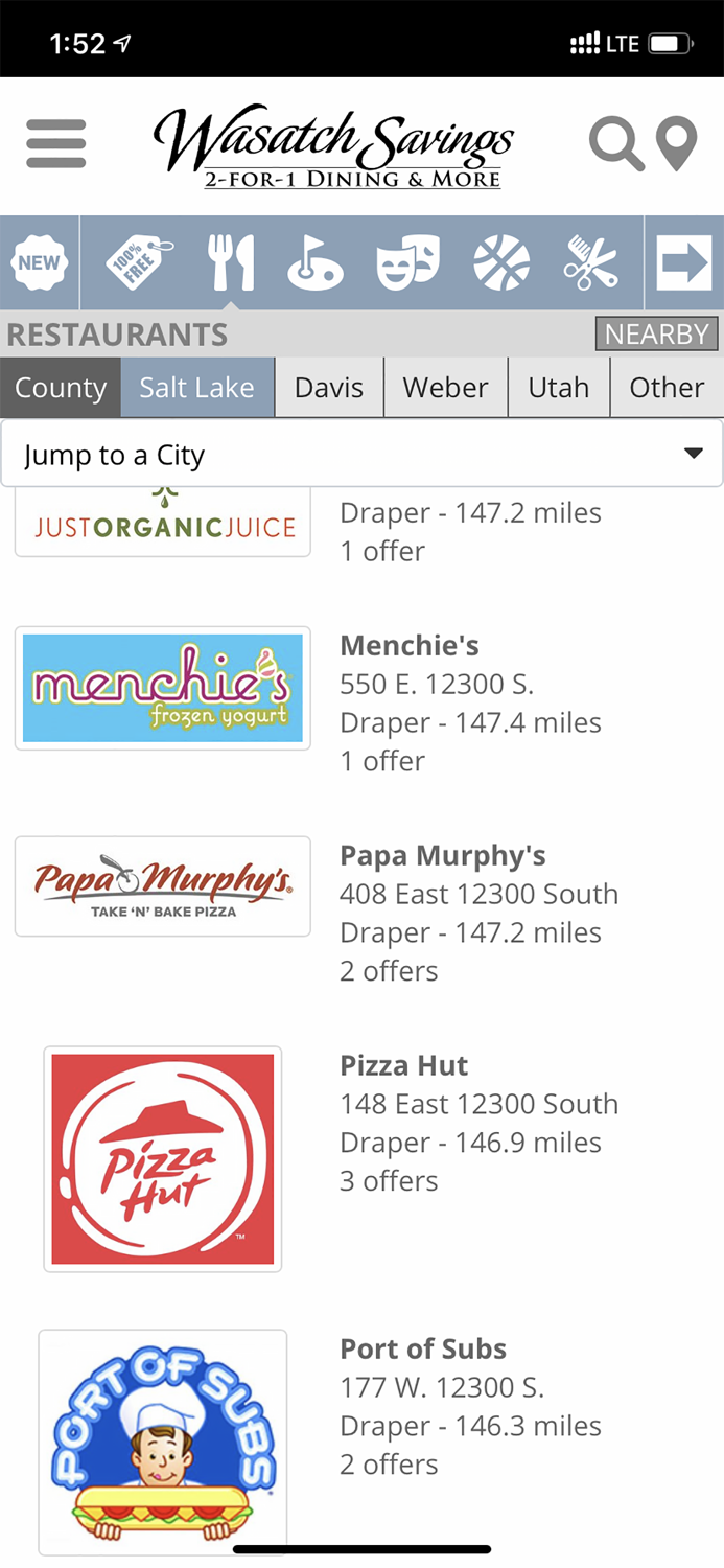 Wasatch Savings 241 Dining