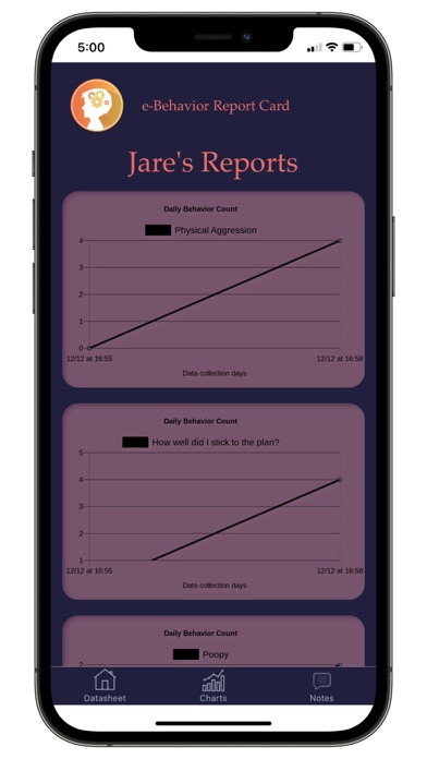 Behavior Report Card Screenshot