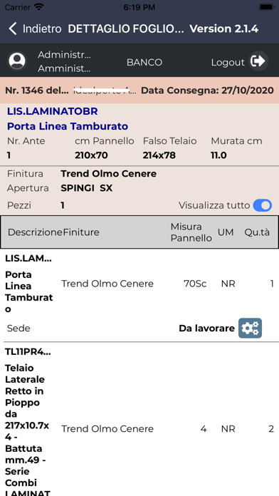Foglio Lavoro Screenshot