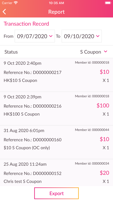 S⁺ Rewards Merchant Screenshot