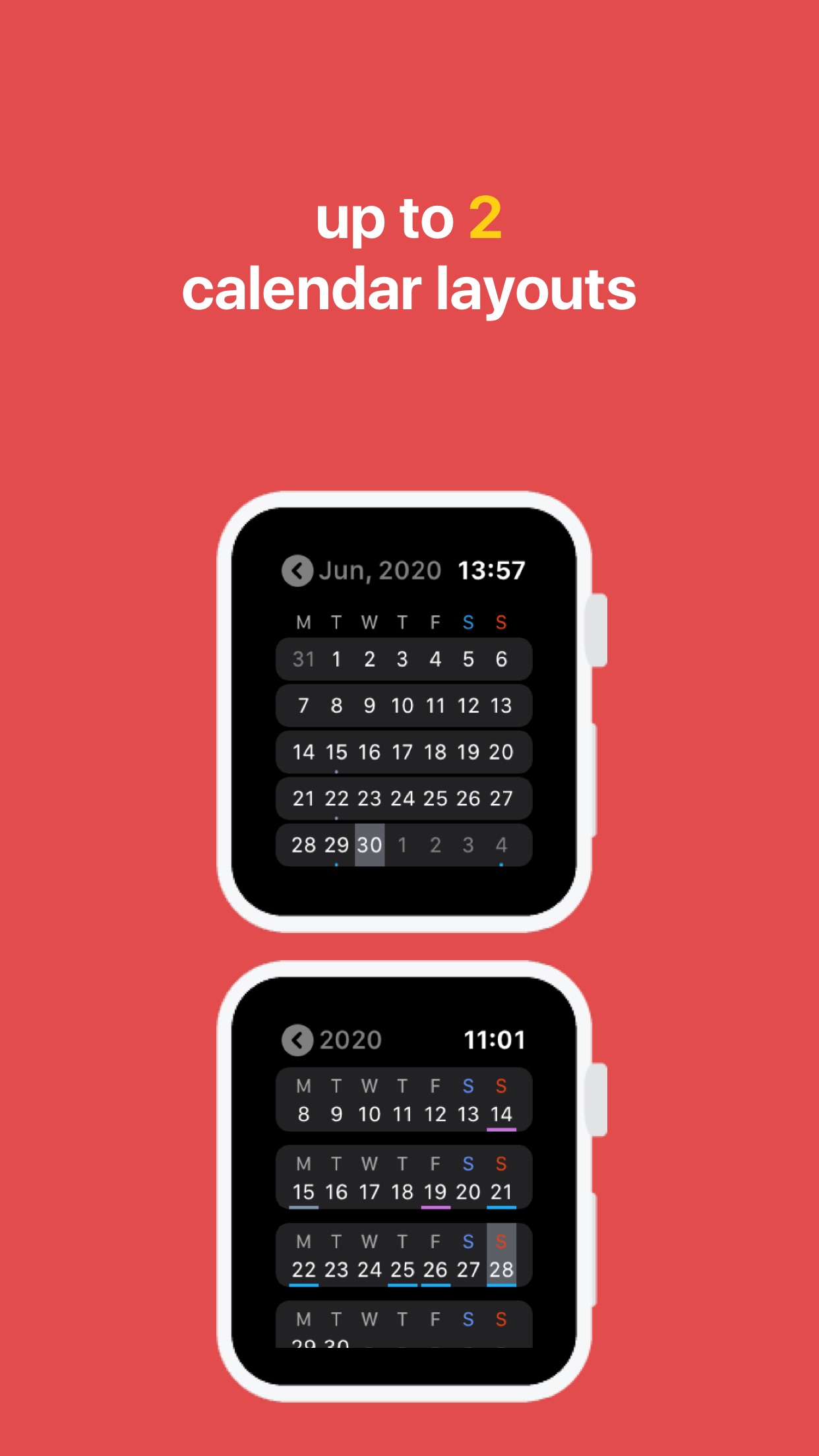 Screenshot do app Just Calendar + Complications