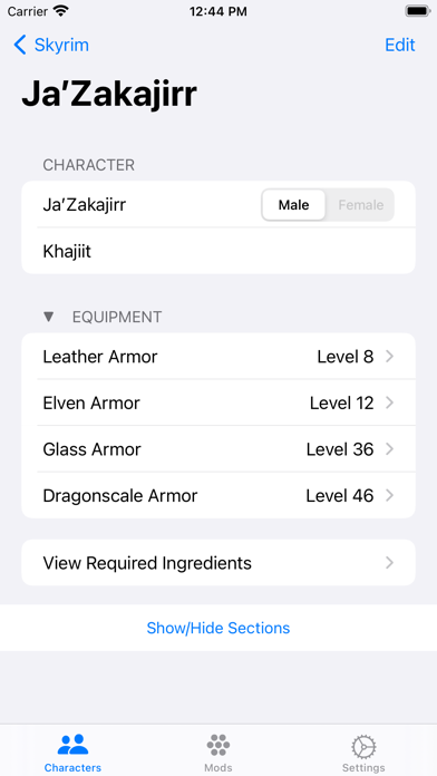 Character Tracker for Skyrim screenshot 2