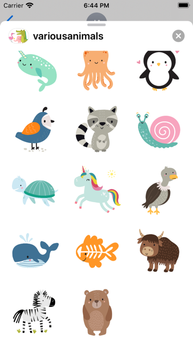 Various Animals Sticker Screenshot