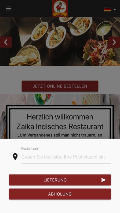 Zaika Indisches Restaurant Screenshot