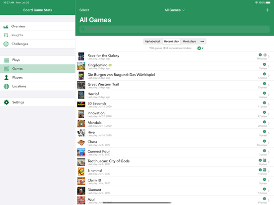 Board Game Stats iPad app afbeelding 3