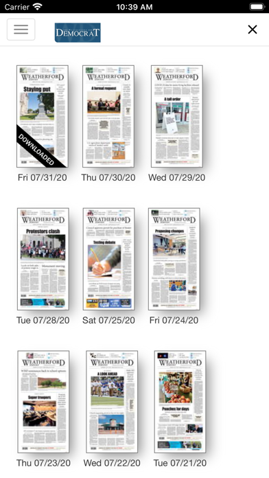 Weatherford Democrat Screenshot