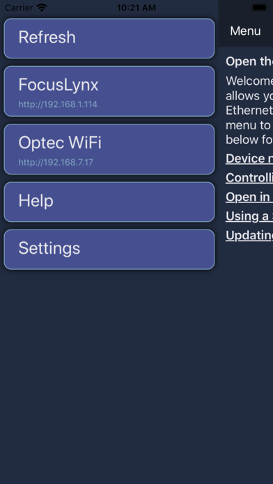 Optec Remote Screenshot