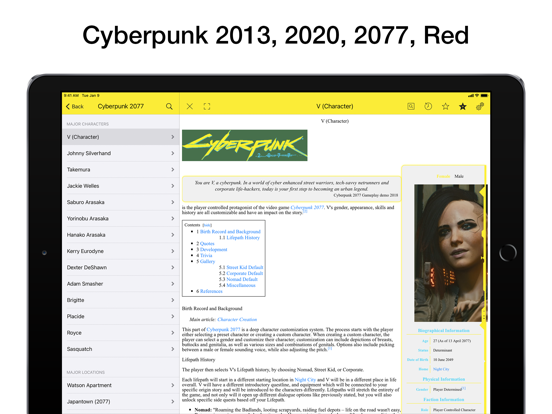 Screenshot #5 pour Pocket Wiki for Cyberpunk 2077