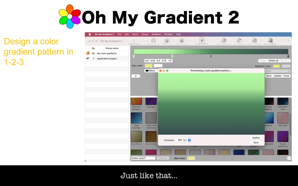 #4. Oh My Gradient 2 (macOS) 由: Tomoyuki Okawa