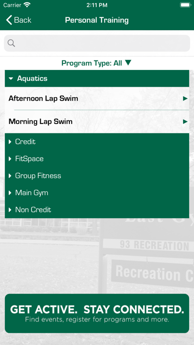 Binghamton Campus Recreation Screenshot