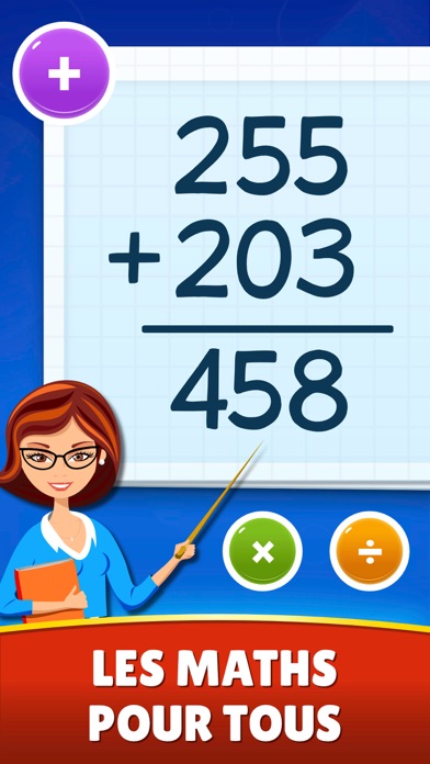 Screenshot #1 pour Math Games - Learn + - x ÷