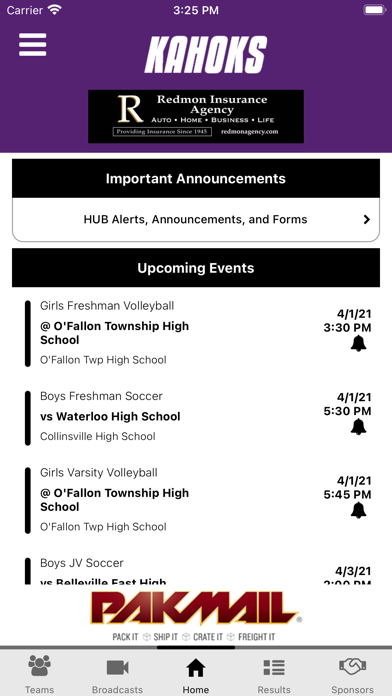 Collinsville Kahoks Athletics Screenshot