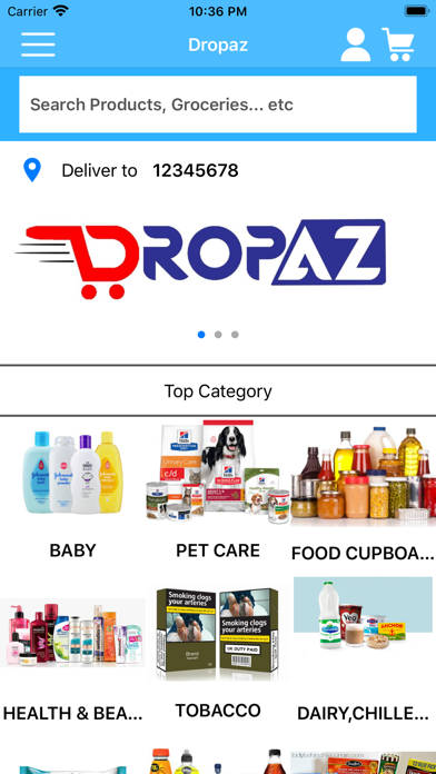Dropaz Online Supermarket Screenshot