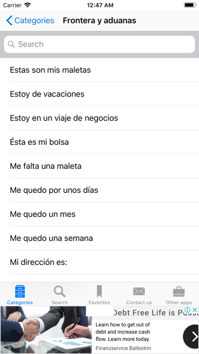 Screenshot #2 pour Spanish to English Phrasebook