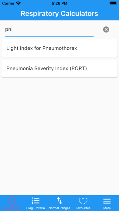 Respiratory Calculators Screenshot