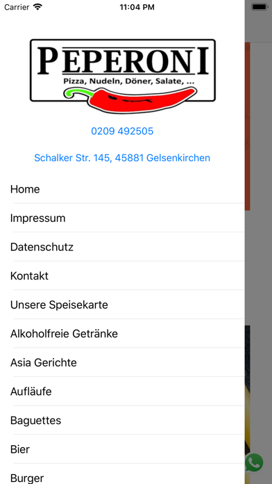 Pizzeria Peperoni in Remagen Screenshot