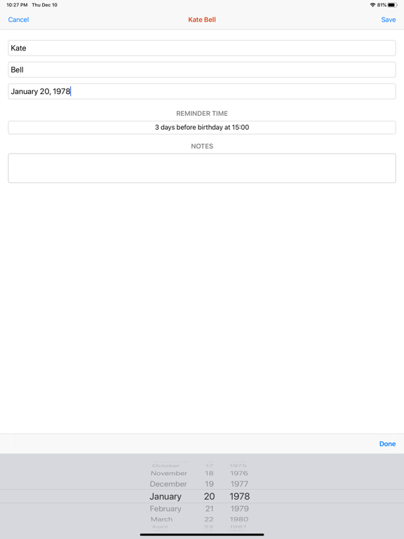 Screenshot #6 pour Birthday Reminder and Tracker