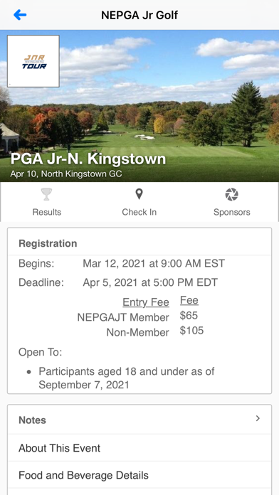 PGA New England Section Junior Screenshot