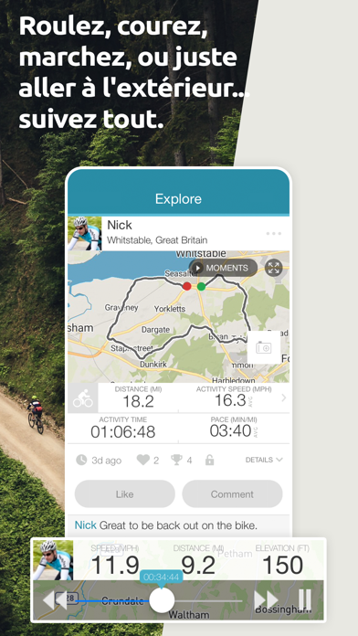 Screenshot #1 pour Map My Tracks: Cyclisme