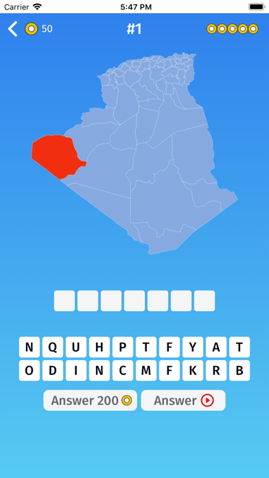 Algeria (DZA) : Provinces Quiz Screenshot