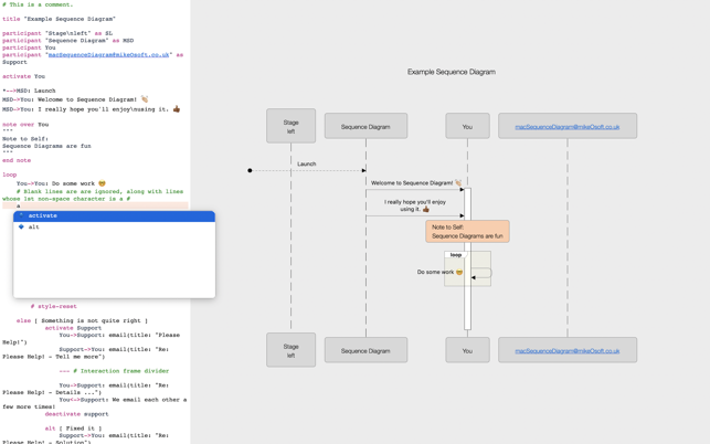 Captura de pantalla del diagrama de seqüència