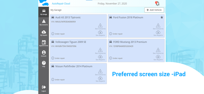 AutoRepair Cloud for iPad