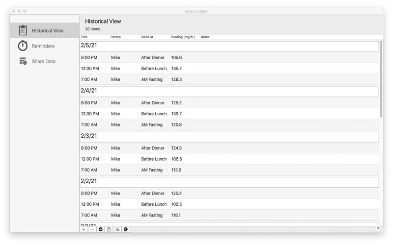 Screenshot #3 pour Gluco Logger