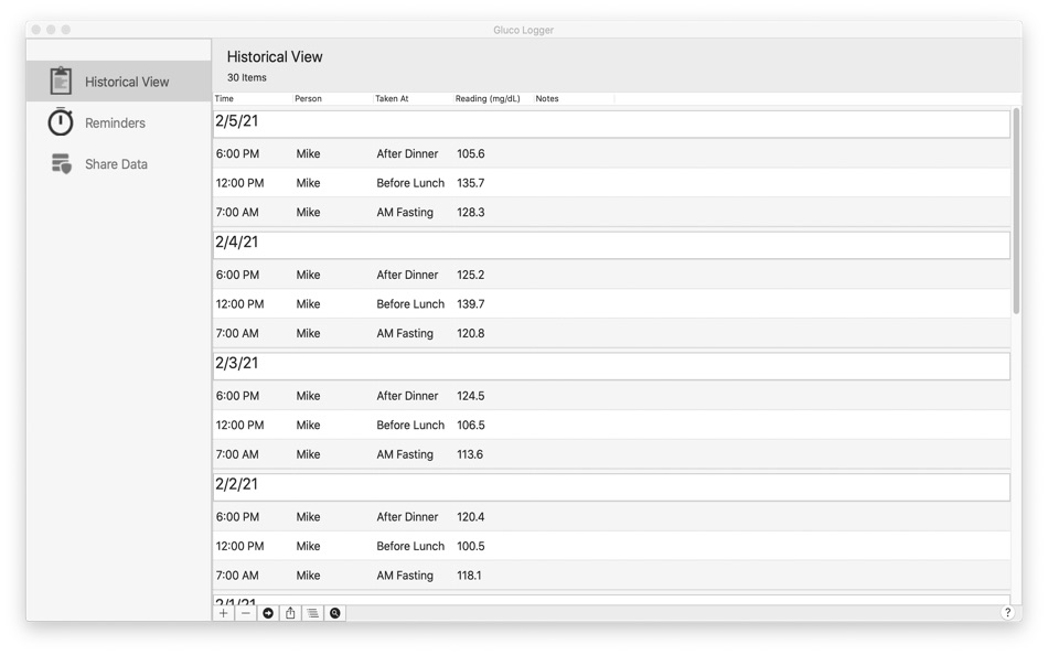 #3. Gluco Logger (macOS) By: APG Solutions, LLC
