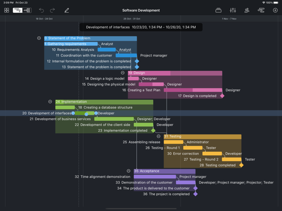 Screenshot #4 pour Project Office: Gantt chart