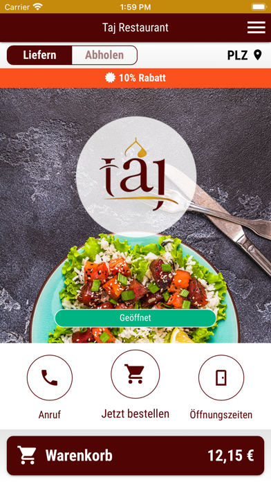 Taj Restaurant Screenshot