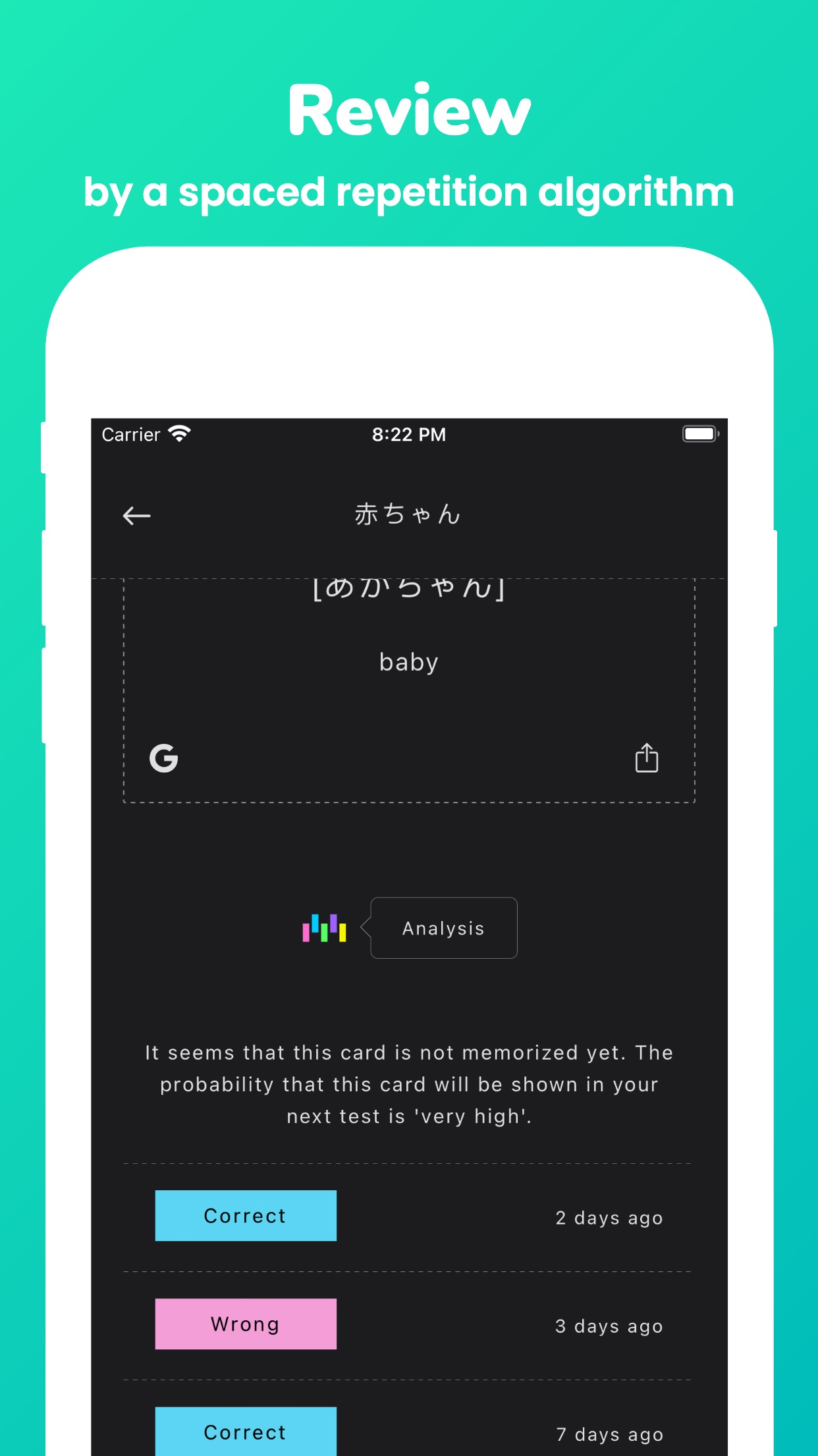 Screenshot do app Memorize: Learn Japanese Words