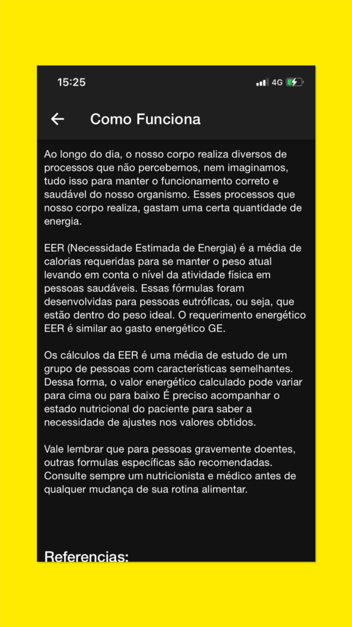 Calorias Diárias and Basal