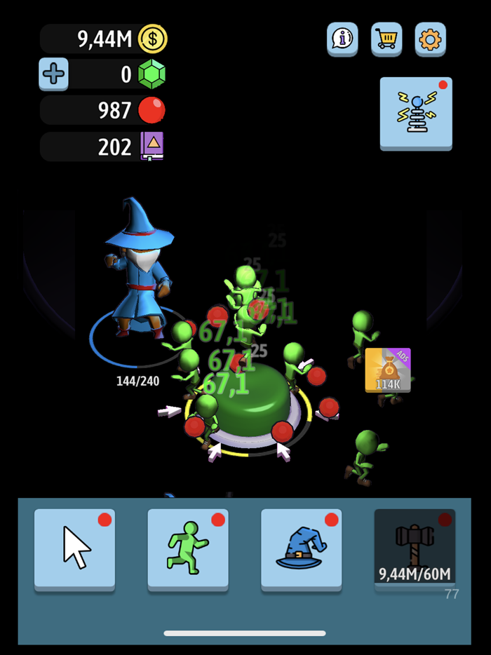 Green button Idle clicker