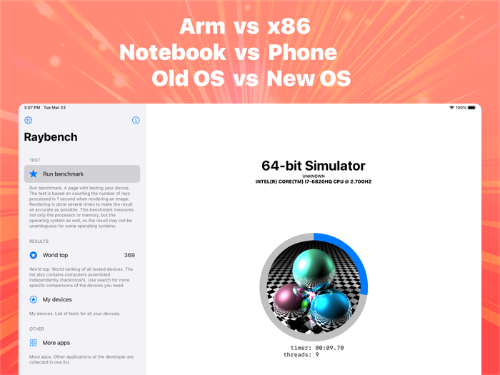 Raybench OS system speed test