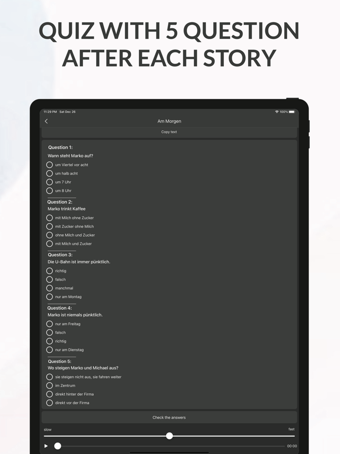 Deutsch Hören und Lesen