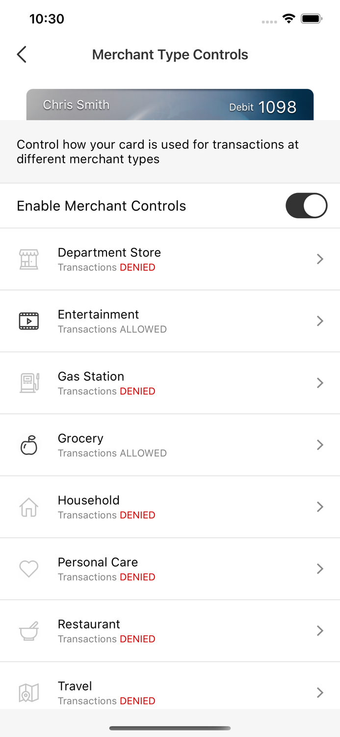 OFCCU Card Management