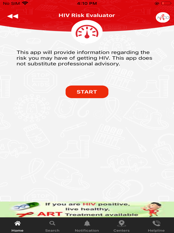 NACO AIDS APP iPad screenshot