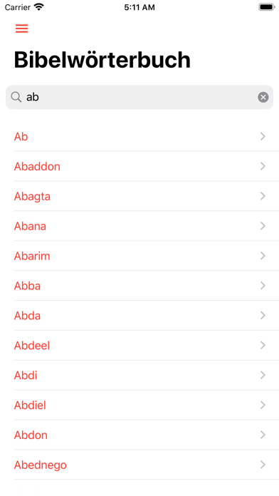 Bible Wörterbuch Screenshot