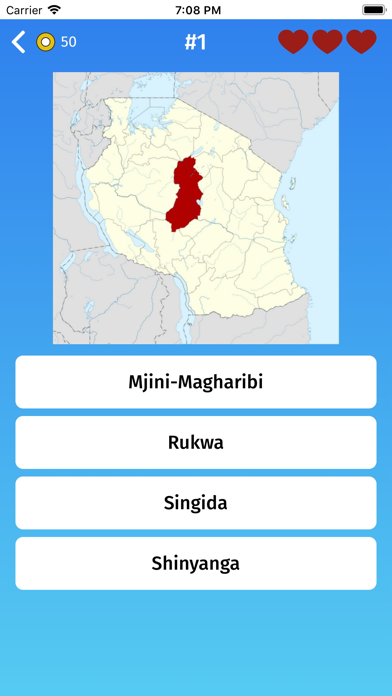 Tanzania: Provinces Quiz Game Screenshot