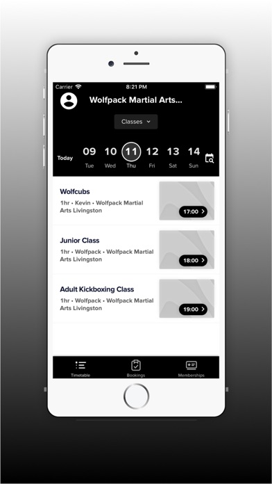 Wolfpack Martial Arts App Screenshot