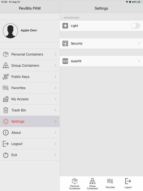 RevBits PAM iPad screenshot 4 - Utilities app
