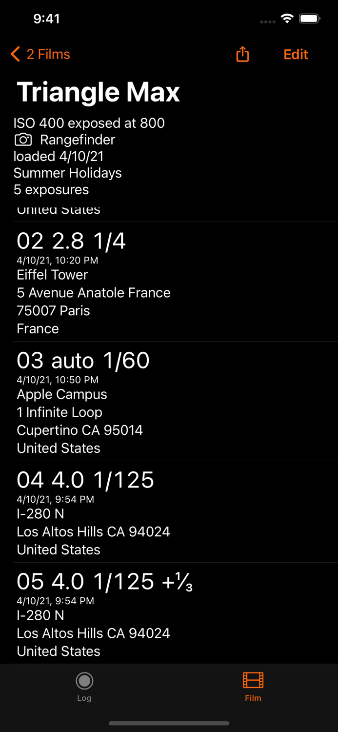 Yafra - EXIF for analog film