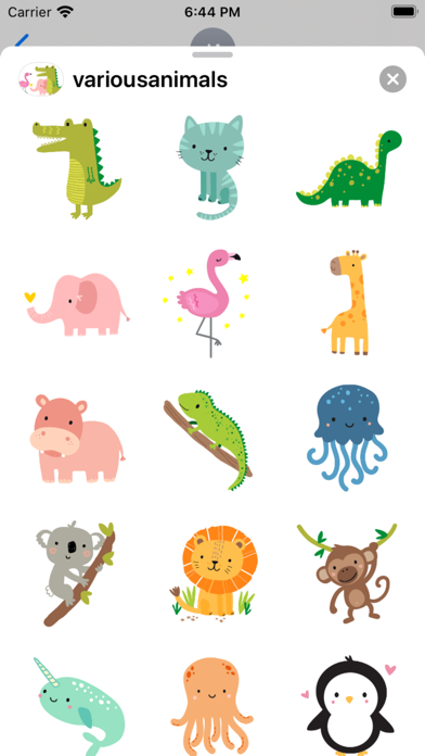 Various Animals Sticker Screenshot