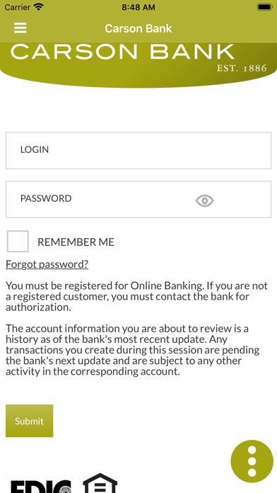 Carson Bank Mobile App Screenshot