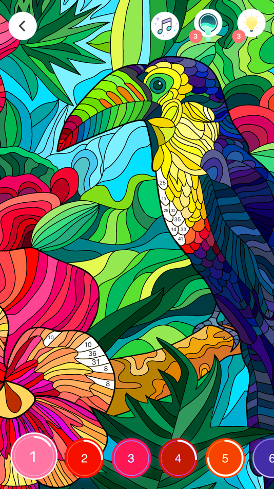 #1. Color by Number - Relax Color (iOS) Podle: Ascella Apps
