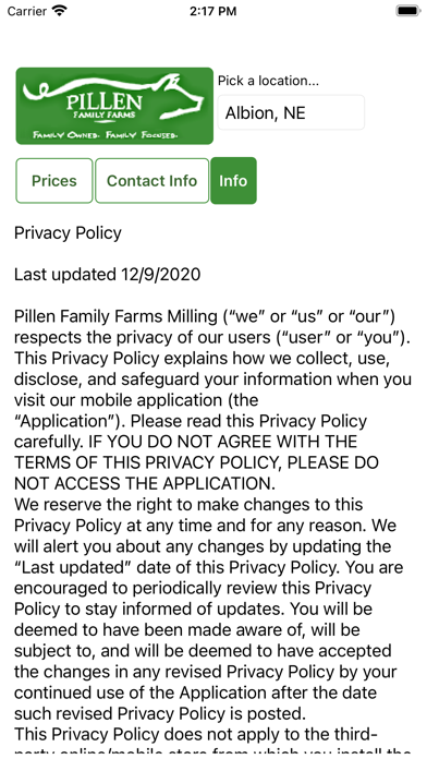 Pillen Milling Prices Screenshot