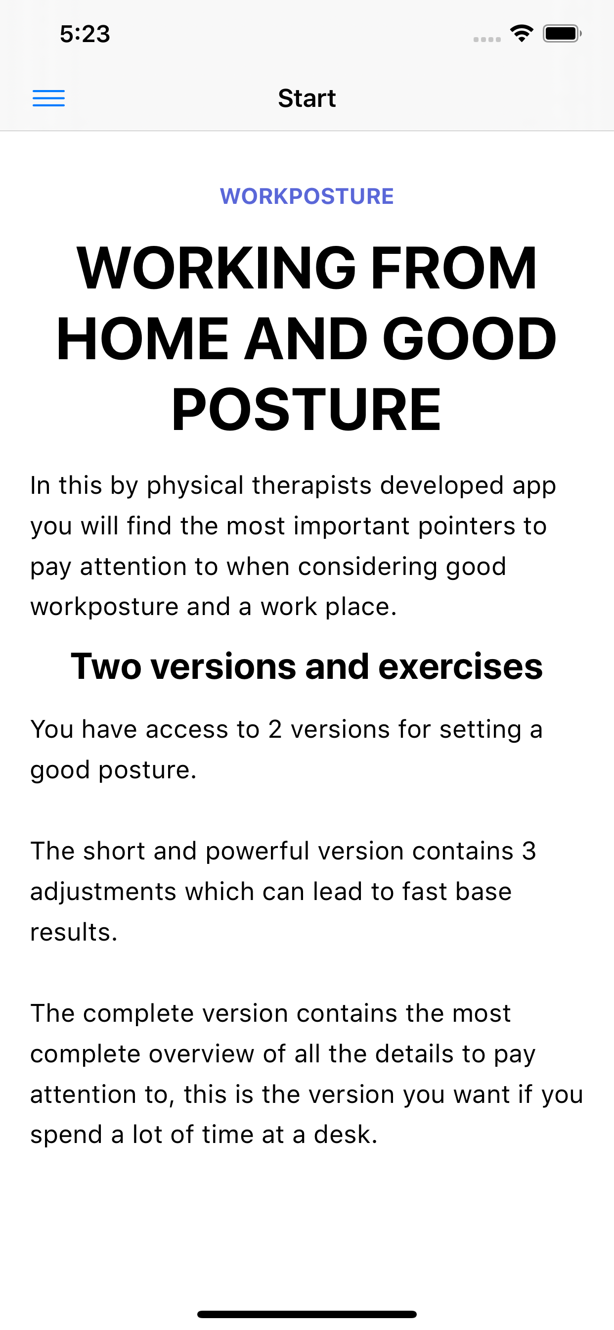 Best Work Posture