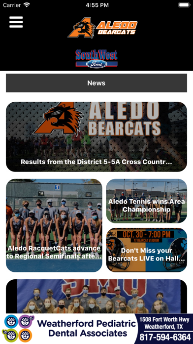 Aledo Bearcats Athletics Screenshot