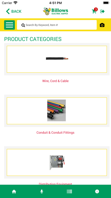 Billows Electrical Supply Screenshot